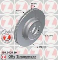 Диск торм BMW E65/E66 3,0D-6,0 01- ПЕР вент 348X30, 150340820 ZIMMERMANN 150.3408.20