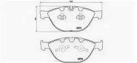 Колодки тормозные дисковые передн, BMW: 5 535 d/550 i/M 03-10, 5 Touring 535 d/550 i/M 04-, 6 635 d/650 i/M 04-, 6 635 d/650 i/M 04-, 7 745 d/750 i,L Brembo P06047