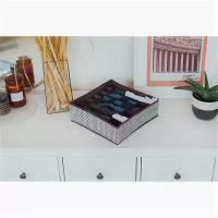 Органайзер для белья Доляна «Вилли», комплект 3 шт., 24 ячейки, 35×30×10 см, цвет бело-коричневый