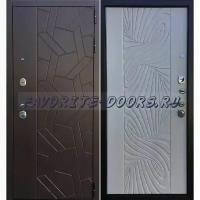 Дверь Ратибор Витраж 3К Лиственница беж металлическая (Сторона открывания: Левая, Размер короба - 960*2050мм)