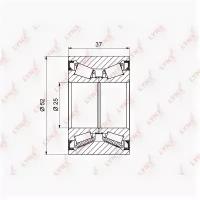 Подшипник ступицы задний (37x25x52) CHEVROLET Aveo(T200-55) 1.2-1.5 06 / Kalos 1.2-1.4 05 / Spark LYNXauto WB1369