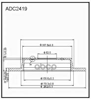 Adc2419_диск Тормозной! Задний Hyundai Solaris Iv 1.4/1.6 10>, Kia Rio Iii 1.24/1.4/1.1/1.4Td 11> ALLIED NIPPON арт. ADC2419