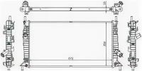Радиатор MAZDA 3 1.4/1.6/1.6D/2.0/2.0D 03-09/FORD FOCUS II/C-MAX 1.4/1.6/1.6D/1.8/1.8TD/2.0/2 Sat MZ0008