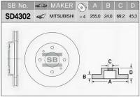 Диск тормозной (MR389722) Sangsin Brake SD4302