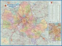 атлас-принт Настенная карта - Московская область административная 1:270 000 160х120 на рейках