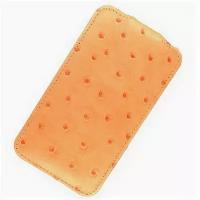 Кожаный чехол для Apple iPhone 3G/3Gs Melkco Leather Case - Jacka Type (Ostrich Print Pattern - Orange)