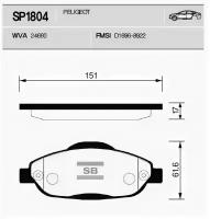 Колодки тормозные передние SP1804 Sangsin Brake SP1804