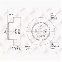 Диск тормозной |зад прав / лев | LYNXauto BN1145