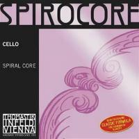 3/4 cello string set Thomastik Spirocore S794 - Twisted spiral steel 3/4 cello string set with less inertia and improved vibration, medium tension