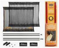 Шторки солнцезащитные раздвижные L (ДВ 5047-53СМ), цвет черный AIRLINE ASPSS07