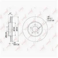 Диск тормозной | перед прав / лев | LYNXauto BN1025