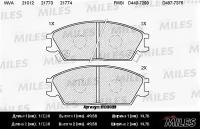 Колодки передние (HYUNDAI ACCENT II, GETZ) E100003 MILES E100003