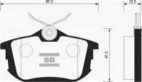 Колодки тормозные задние Sangsin Brake SP1531