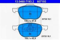 Колодки тормозные дисковые передн, FORD: C-MAX 1.6/1.6 TDCi/1.8/1.8 Flexifuel/1.8 TDCi/2.0/2.0 CNG/2.0 LPG/2.0 TDCi 07-, C-MAX II 1.0 EcoBoost/1.6 Ec, 13046071932 ATE 13.0460-7193.2