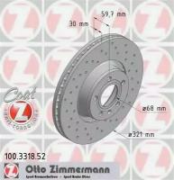 Диск торм AUDI A6/A8 2.0DTI-4.2TDI/2.4-6.0 02- ПЕР вент SPORT Coat Z 321X30, 100331852 ZIMMERMANN 100.3318.52