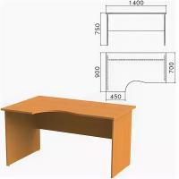 Стол письменный эргономичный "Фея", 1400х900х750 мм, левый, цвет орех милан, СФ07.5