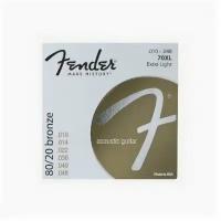 Струны для акустической гитары FENDER STRINGS NEW ACOUSTIC 70XL 80/20 BRNZ BALL END 10-48