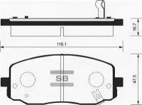 колодки передние, SP1172 Sangsin Brake SP-1172