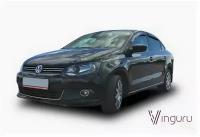 Дефлекторы окон Vinguru Volkswagen Polo 2010- сед накладные скотч к-т 4 шт., материал литьевой поликарбонат VINGURU AFV31510