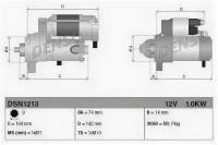 Стартер TOYOTA AURIS/COROLLA/RAV4 07- 1.0кВт DENSO DSN1213