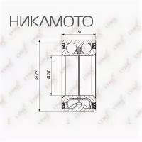 LYNXAUTO WB-1186 Подшипник ступицы передний (без ABS, 37x37x72) LADA Largus 1.6 12> / Vesta 1.6-1.8 16> / XRAY 1.6 LYNXauto WB-1186