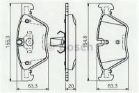 Колодки тормозные дисковые BMW E90/E60 1.8-3.0 03- передние, 0986494118 BOSCH 0 986 494 118