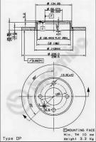 Диск тормозной передн AUDI: 80 72-78, 80 78-86, COUPE 80-88, SEAT: CORDOBA 93-99, CORDOBA Vario 96-99, IBIZA II 93-99, TOLEDO I 91-99, VW: CADDY I, 08417710 Brembo 08.4177.10