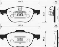 Колодки торм. FOCUS II,C-MAX (03~),VOLVO C70,S40,V50,MAZDA 3 Sangsin Brake SP1260