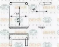 Радиатор отопителя MERCEDES-BENZ: SPRINTER 2-t c бортовой платформой/ходовая часть (901, 902) 208 CDI/208 D/210 D/211 CDI/212 D/213 CDI/214/214 NGT/2, 8FH351312521 HELLA 8FH351312-521