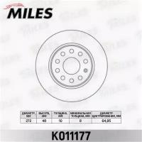 Диск тормозной AUDI A3 / SKODA OCTAVIA / YETI / VW GOLF VI / JETTA задний D=272мм. K011177 MILES K011177