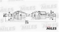 Привод в сборе RENAULT MEGANE II 1.6 02-09 лев. MILES GC01117
