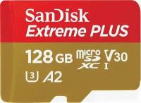 Sony Карта памяти 128GB MicroSDXC class10 Extreme PLUS A2 V30 UHS-I U3 Sandisk с адаптером