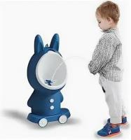 Детский горшок для мальчиков с настенной подставкой и регулируемой высотой (голубой)