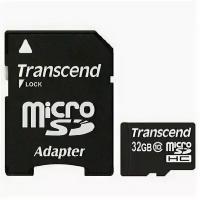 Карта памяти Transcend Premium microSDHC 32Gb UHS-I Cl10 +ад, TS32GUSDHC10, 274489