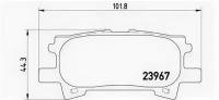 Колодки тормозные дисковые задн LEXUS: RX (MCU_) 03- Brembo P83068