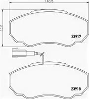 Колодки тормозные дисковые передн CITROEN: JUMPER c бортовой платформой 94-02, JUMPER c бортовой платформой 02-, JUMPER автобус 94-02, JUMPER автобус TEXTAR 2391701