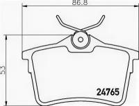 Колодки тормозные дисковые задн CITRO?N: BERLINGO 08-, BERLINGO фургон 08- PEUGEOT: 308 CC 09-, 308 SW 07-, PARTNER Tepee 08-, PARTNER фургон 08- TEXTAR 2476501