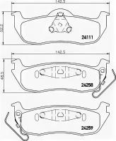 Колодки тормозные дисковые задн JEEP: COMMANDER 3.0 CRD/3.7 V6/4.7 V8/5.7 V8 05-, GRAND CHEROKEE III 3.0 CRD/3.7 V6/4.7 V8/5.7 V8 05- TEXTAR 2425801