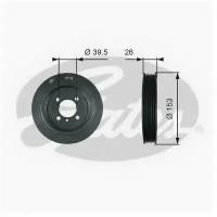 Шкив коленвала HY. KIA 1.5CRDI - 2.0CRDI 01 Gates TVD1129