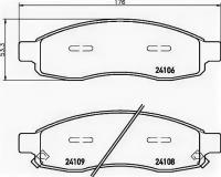 Колодки тормозные дисковые передн NISSAN: ARMADA 5.6/5.6 4x4 03-, TITAN 5.6/5.6 4x4/5.6 Flex-Fuel 4WD 03- TEXTAR 2410601