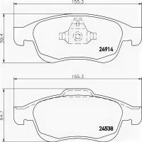 Колодки тормозные дисковые передн DACIA: DUSTER 10 - RENAULT: FLUENCE (L30_) 10 -, MEGANE CC (EZ0/1_) 10 -, MEGANE III Grandtour (KZ0/1) 08 -, MEG TEXTAR 2491401