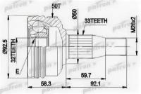 ШРУС наружн к-кт CHRYSLER: 300M, CONCORD, LHS 98-04, DODGE: INTREPID 98-02 - С ABS Patron PCV8957