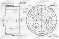 Барабан тормозной задн VW: LT 28 I автобус 75-96, LT 28-35 I c бортовой платформой 75-96, LT 28-35 I фургон 75-96, LT 40-55 I c бортовой платформ Patron PDR1190