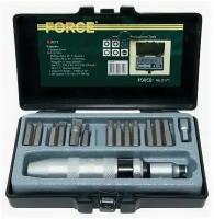 Отвертка ударная с битами HEX TORX PH PZ SL 17пр FORCE FORCE 5171