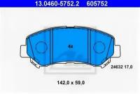 Колодки тормозные дисковые передн, NISSAN: QASHQAI/ QASHQAI +2 1.5 dCi/1.6/1.6 dCi/1.6 dCi 4WD/2.0/2.0 dCi/2.0 dCi 4WD/2.0 4WD 07-, X-TRAIL 2.0/2.0 F, 13046057522 ATE 13.0460-5752.2