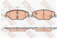 Колодки дисковых тормозов (комплект 4 ШТ.), длина- 131,2 ММ., высота- 52,5 ММ., толщина- 17,8 ММ. TRW GDB2027