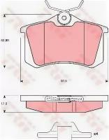 Колодки тормозные дисковые задн VW: BORA универсал 02-05, GOLF III Cabriolet 93-98, GOLF IV Cabriolet 98-02, PASSAT 95-96, PASSAT Variant 95-96 TRW GDB1328