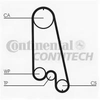 Ремень ГРМ Opel 1.4-1.6 Daewoo Z=11117 95 ContiTech CT874