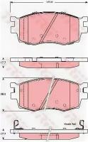 Колодки тормозные дисковые передн HY: ACCENT 05-, ACCENT седан 05-, KIA: RIO II 05-, RIO II седан 05- TRW GDB3420