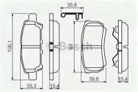 Колодки тормозные MITSUBISHI LANCER IX 03]OUTLANDER 03]08 задние BOSCH 0986494502